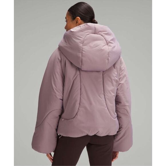 Lululemon Hooded Insulated Wrap Puffer Jacket Size 6 Light Orbit Purple Coat - Picture 2 of 4
